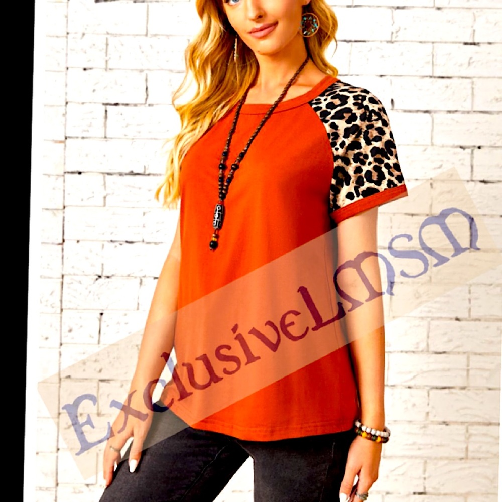 Leopard Raglan Sleeve Top (S-XL)